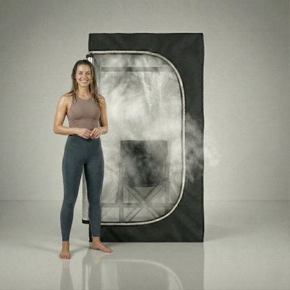 Portable steam sauna size reference – ThermuNora Pro Z home steam sauna with model