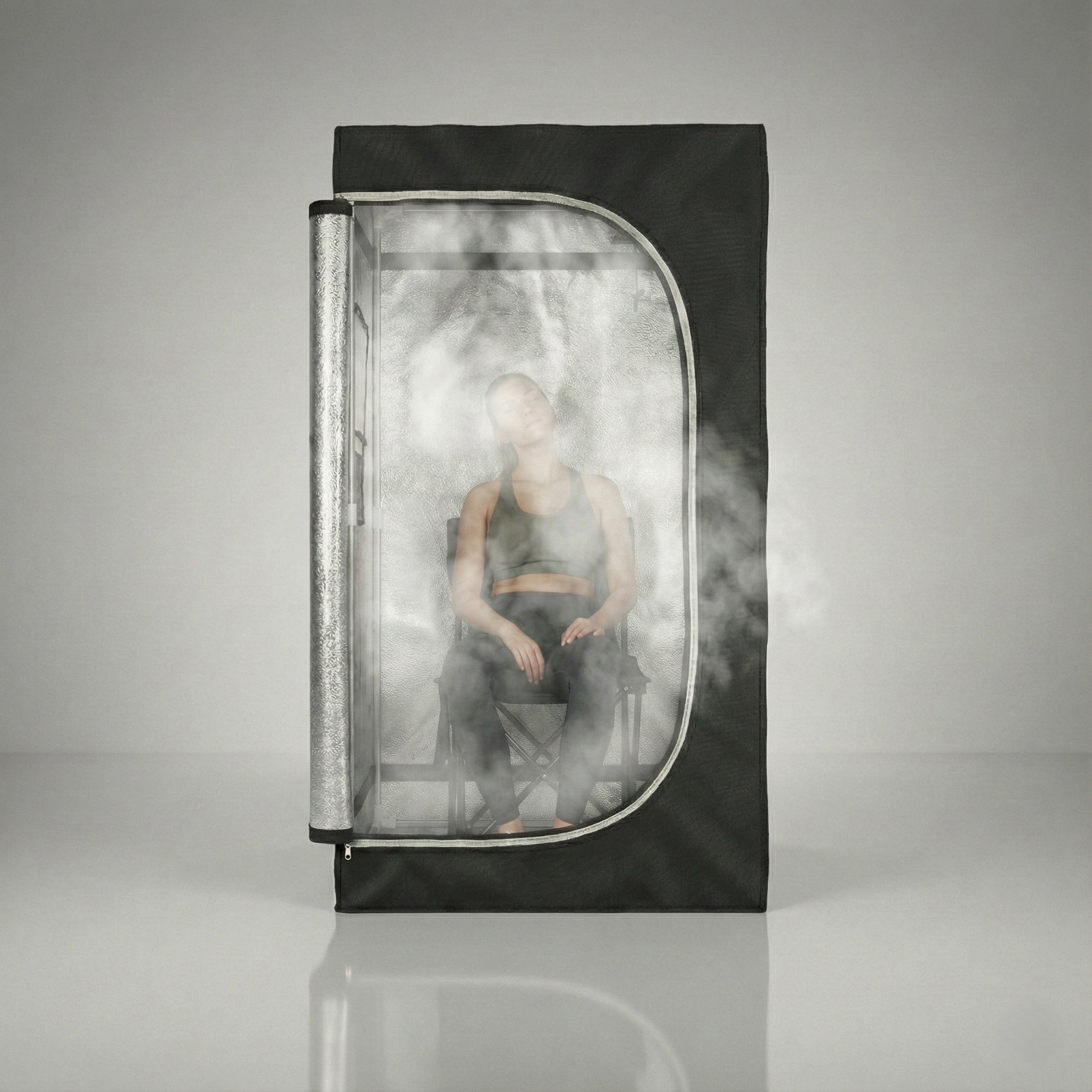 Portable steam sauna front view – ThermuNora Pro Z full-body steam sauna
