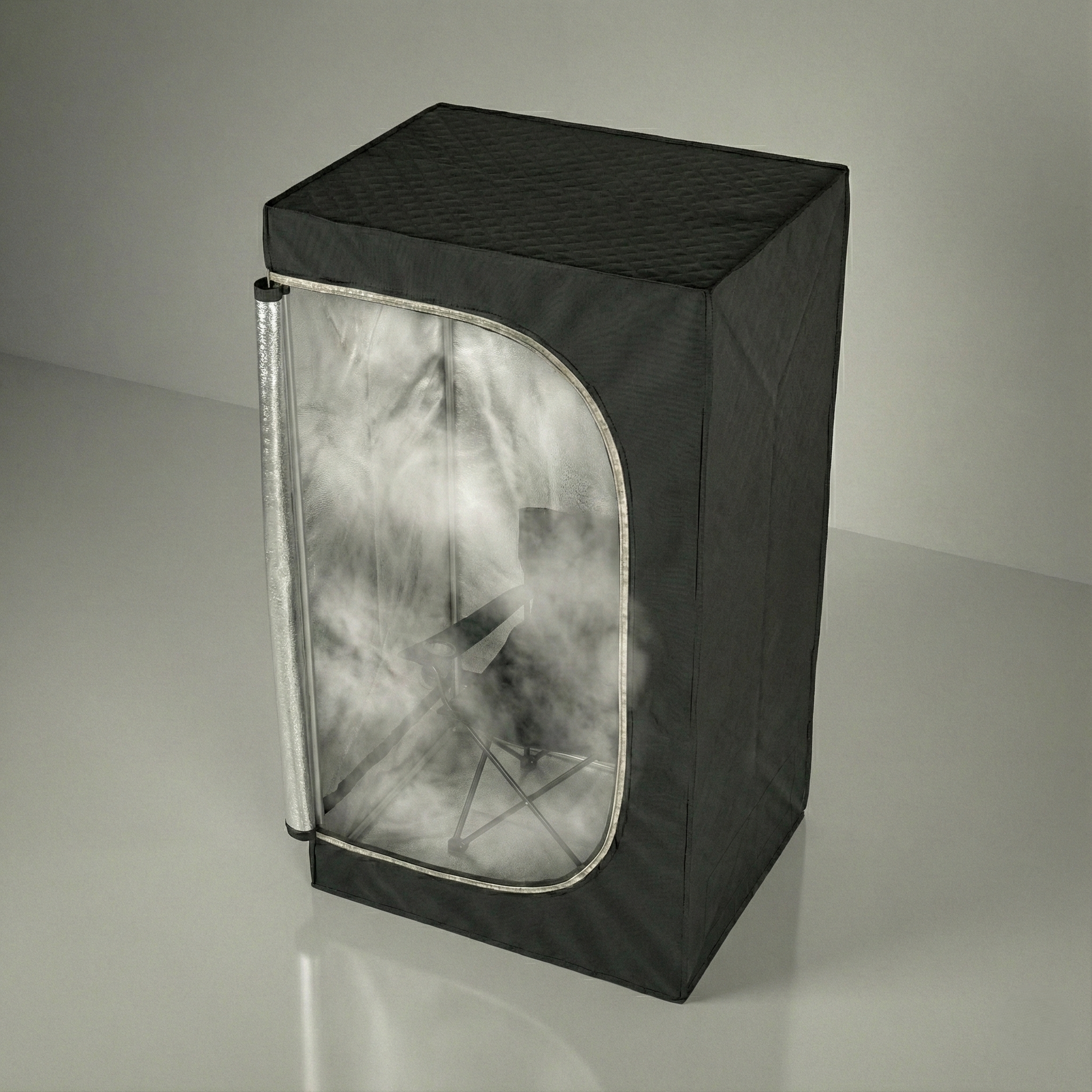 Portable steam sauna angled view – ThermuNora Pro Z full-body steam sauna