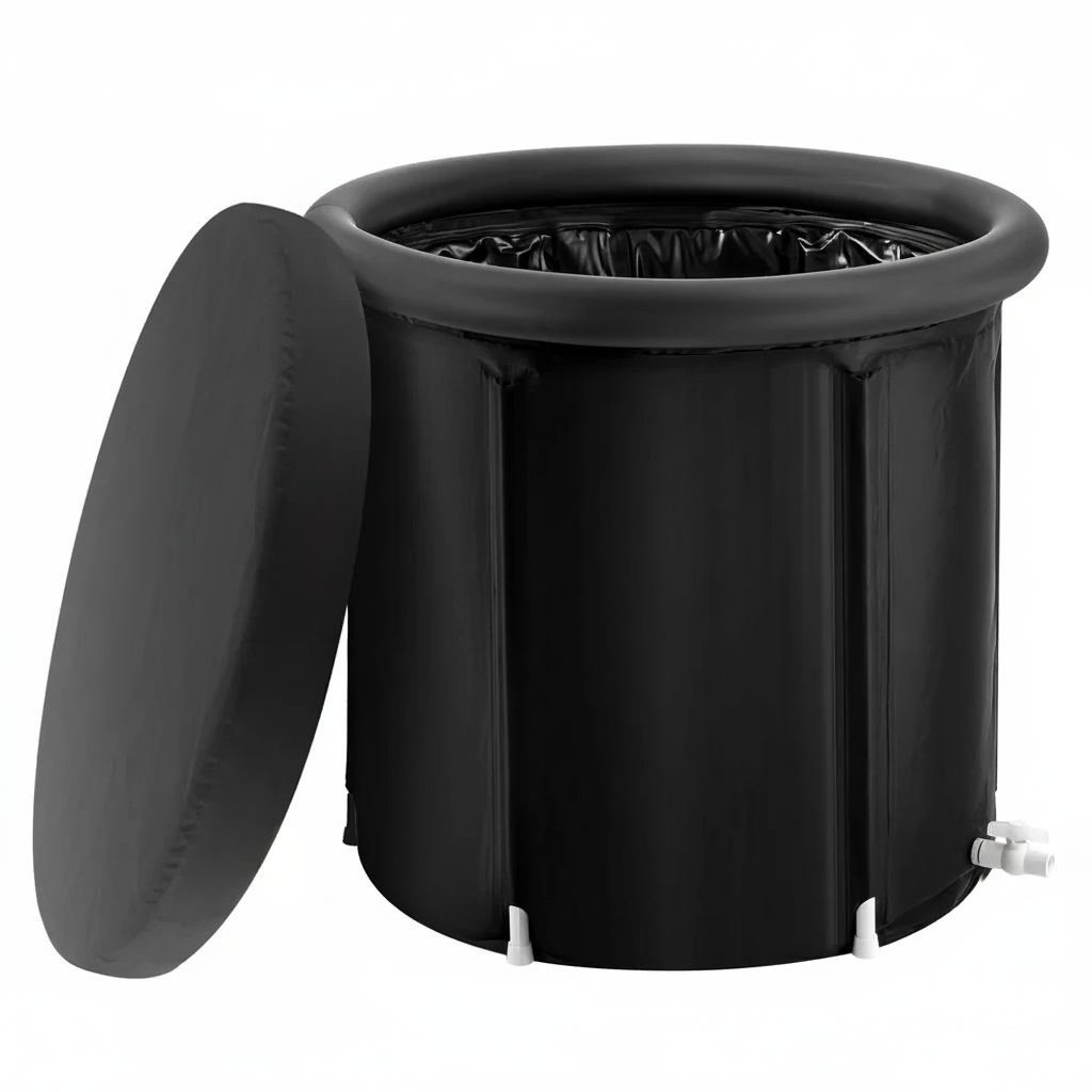 Portable ice bath with insulated lid – ThermuNora Ice Bathtub Pro compact design
