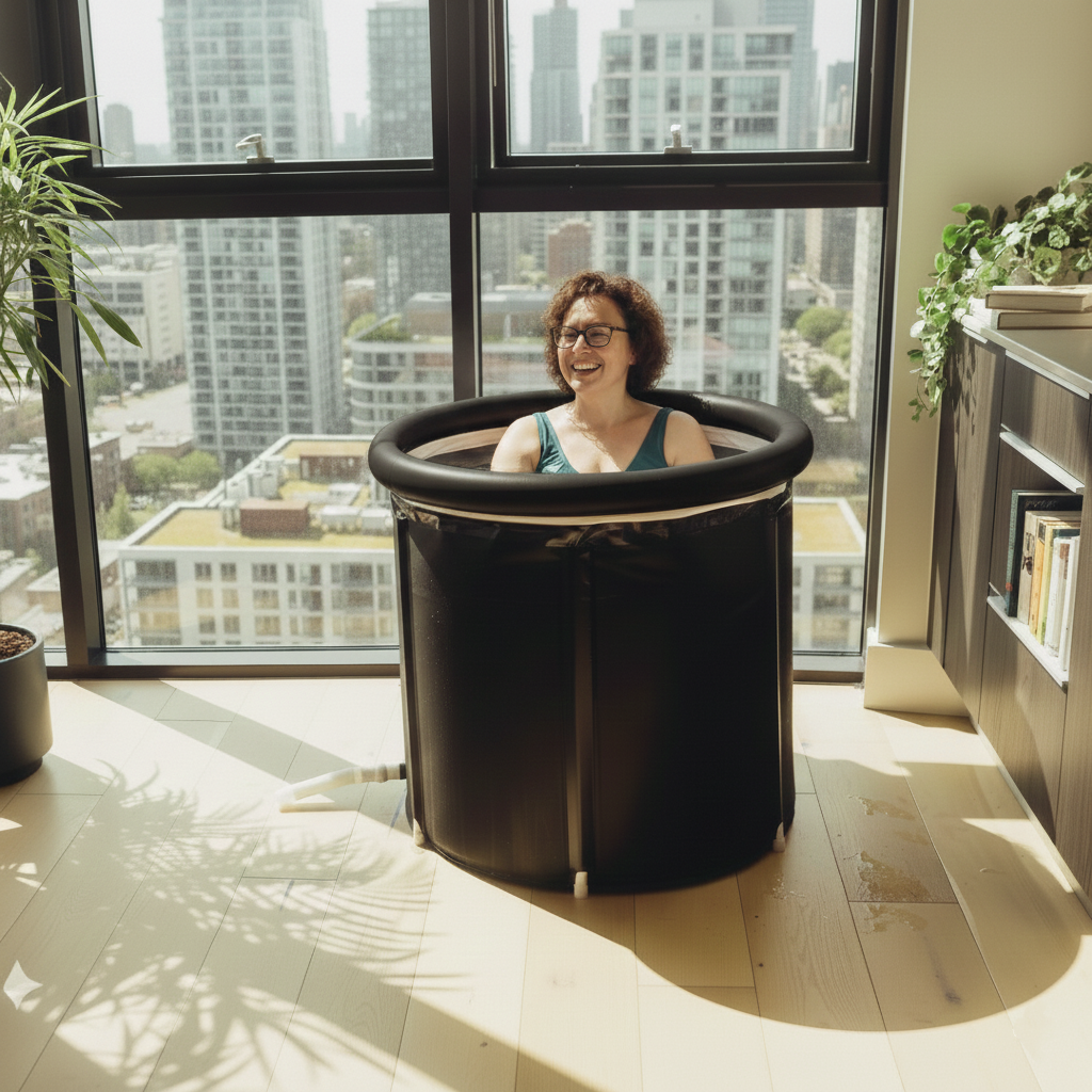 Cold plunge portable ice bath indoor use