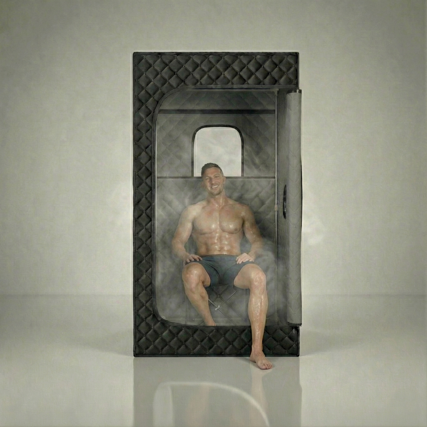 Home sauna – ThermuNora Pro X interior and steam opening