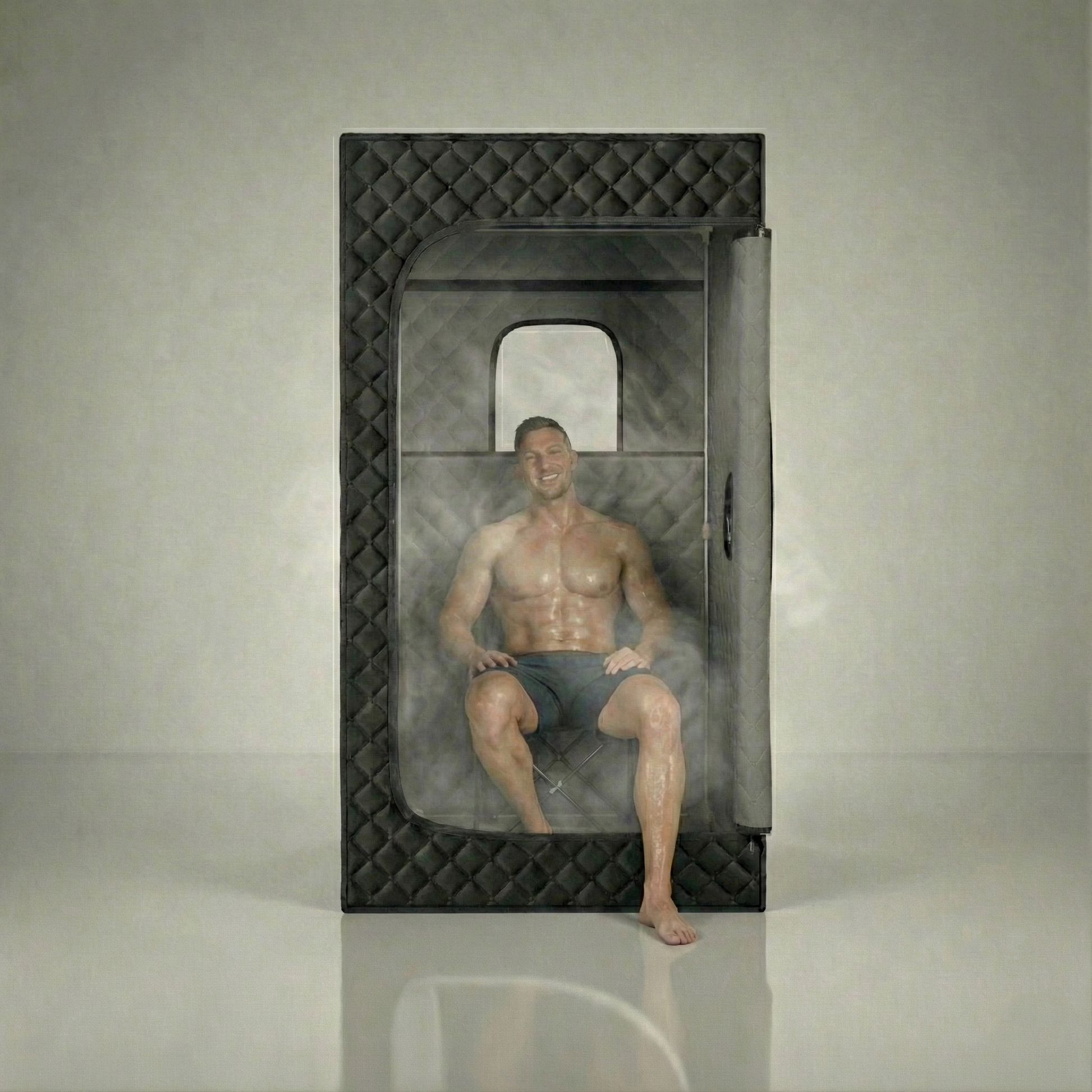 Home sauna – ThermuNora Pro X interior and steam opening